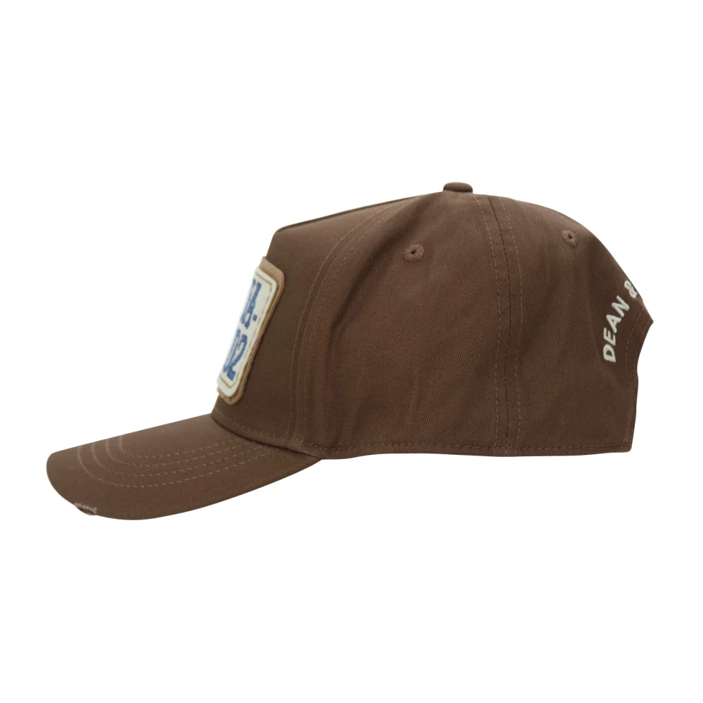 Dsquared2 Vintage Baseballpet met Gesp Brown Unisex