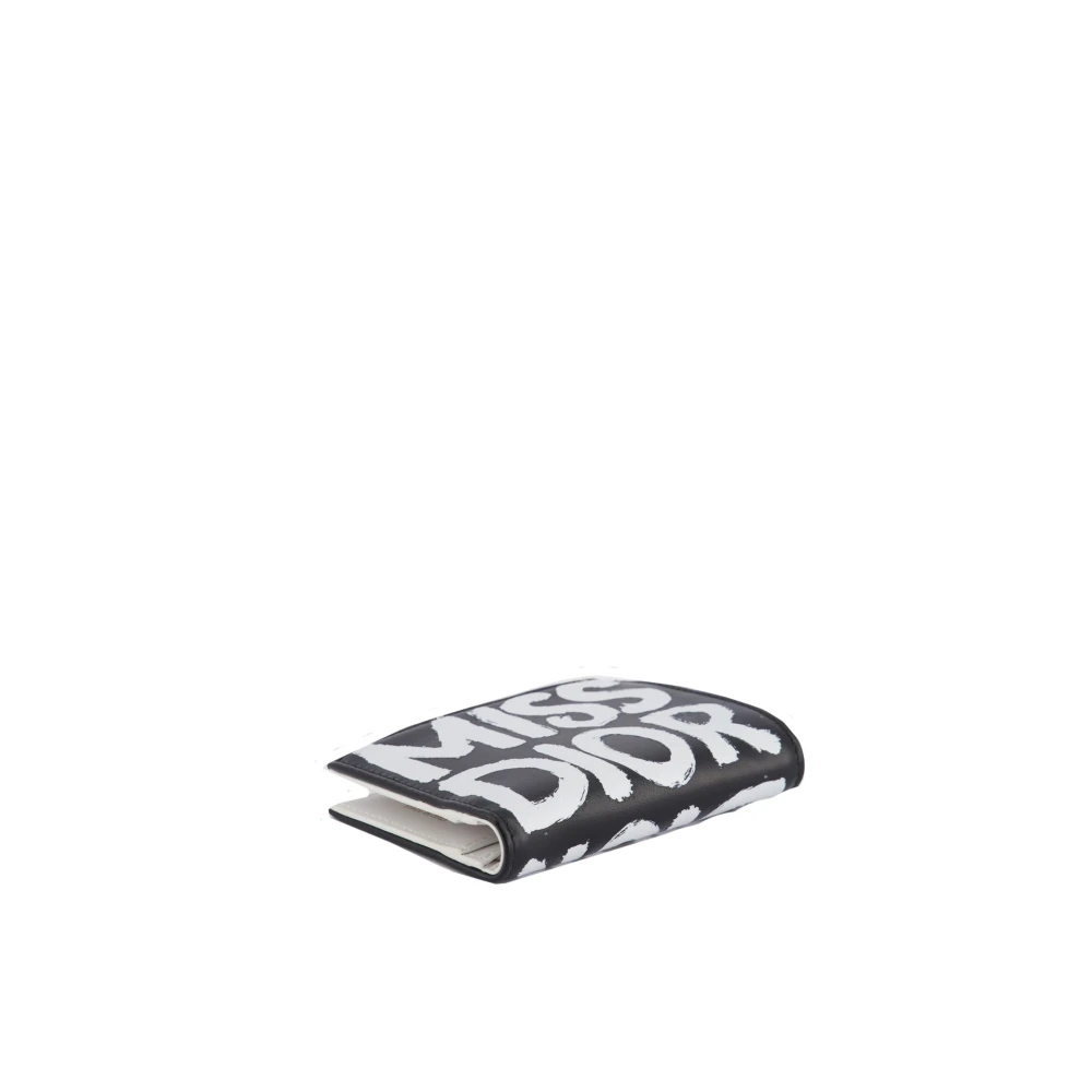 Dior Stijlvolle Zwarte Leren Portemonnee Black Dames