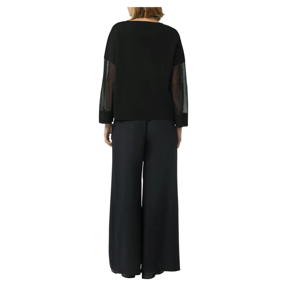 comma Relaxed Fit Lichtgewicht Gebreide Trui Black Dames