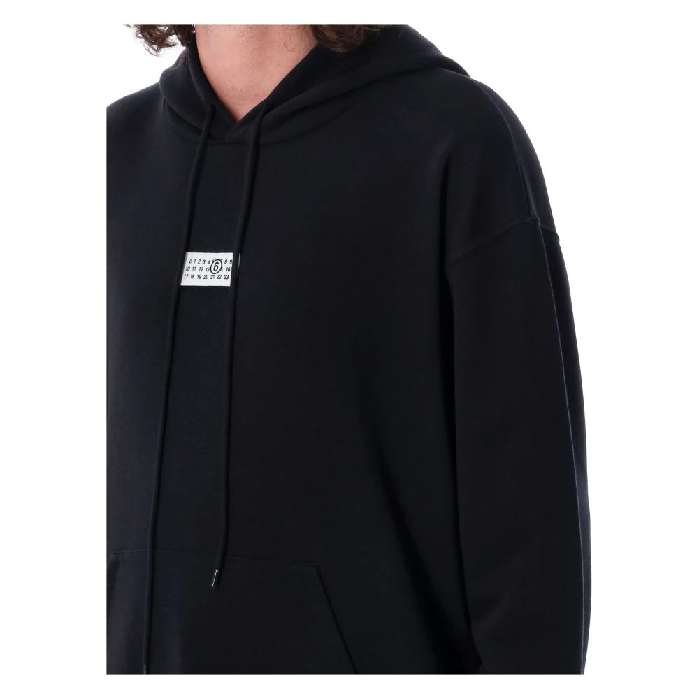 MM6 Maison Margiela Zwarte Gebreide Trui Tag Hoodie Aw24 Black Heren