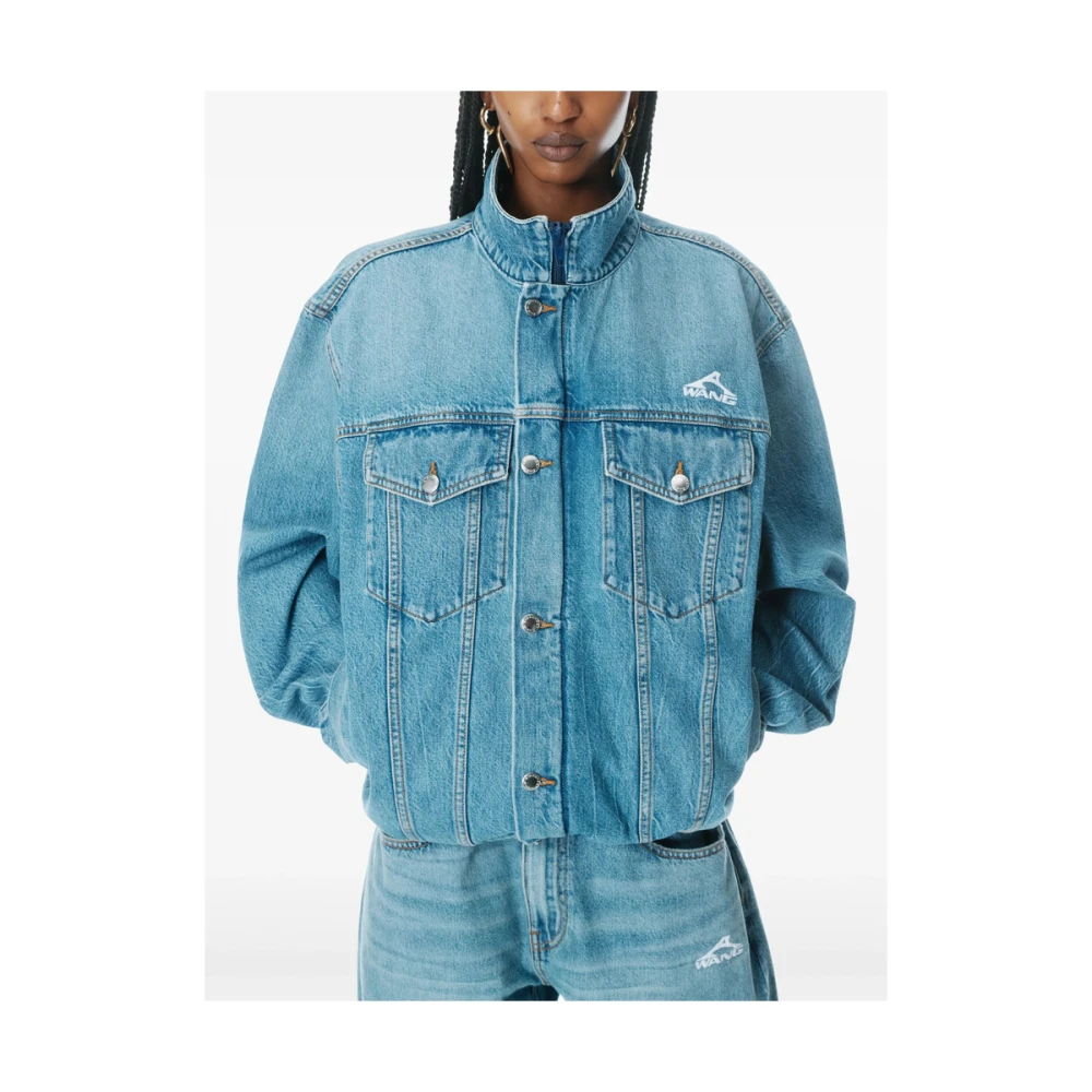alexander wang Lichtblauwe Knoopsluiting Buitenkleding Blue Dames