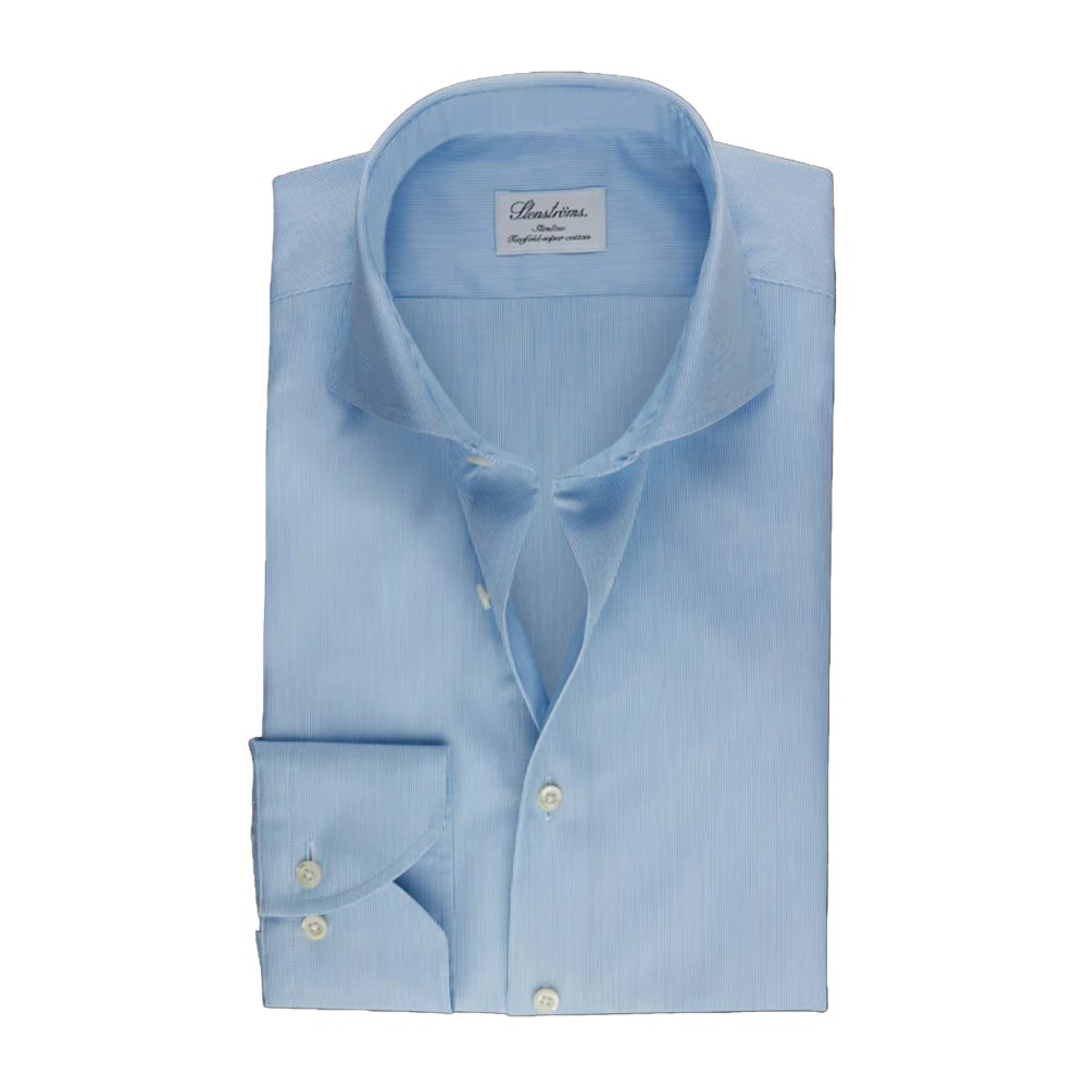 Stenströms Slimline Gestreept Overhemd in Lichtblauw Blue Heren