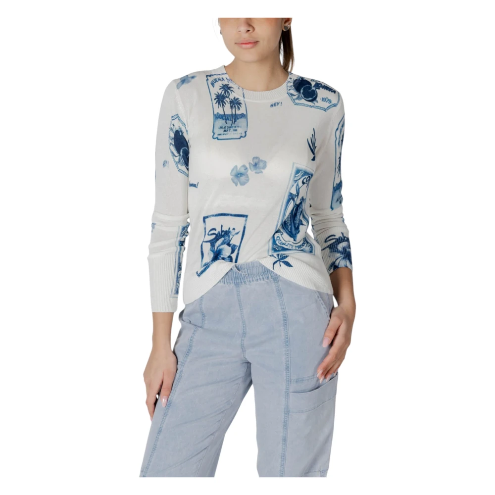 Desigual Breigoed Collectie met Viscose en Linnen Blue Dames