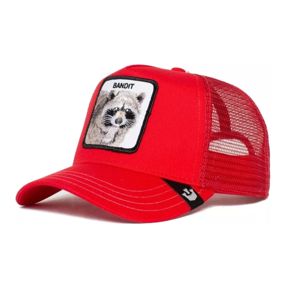 Goorin Bros Rode Wasbeer Bandit Trucker Cap Red Heren