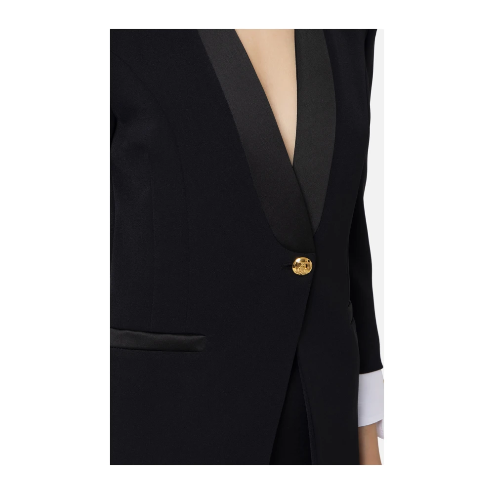 Elisabetta Franchi Zwarte Jassen voor Vrouwen Black Dames