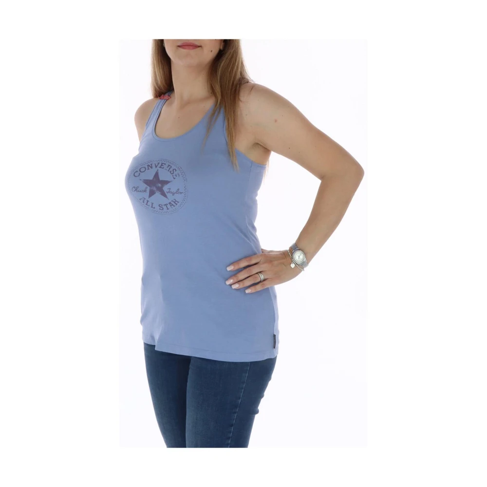 Converse Blauw Bedrukte Tanktop Blue Dames