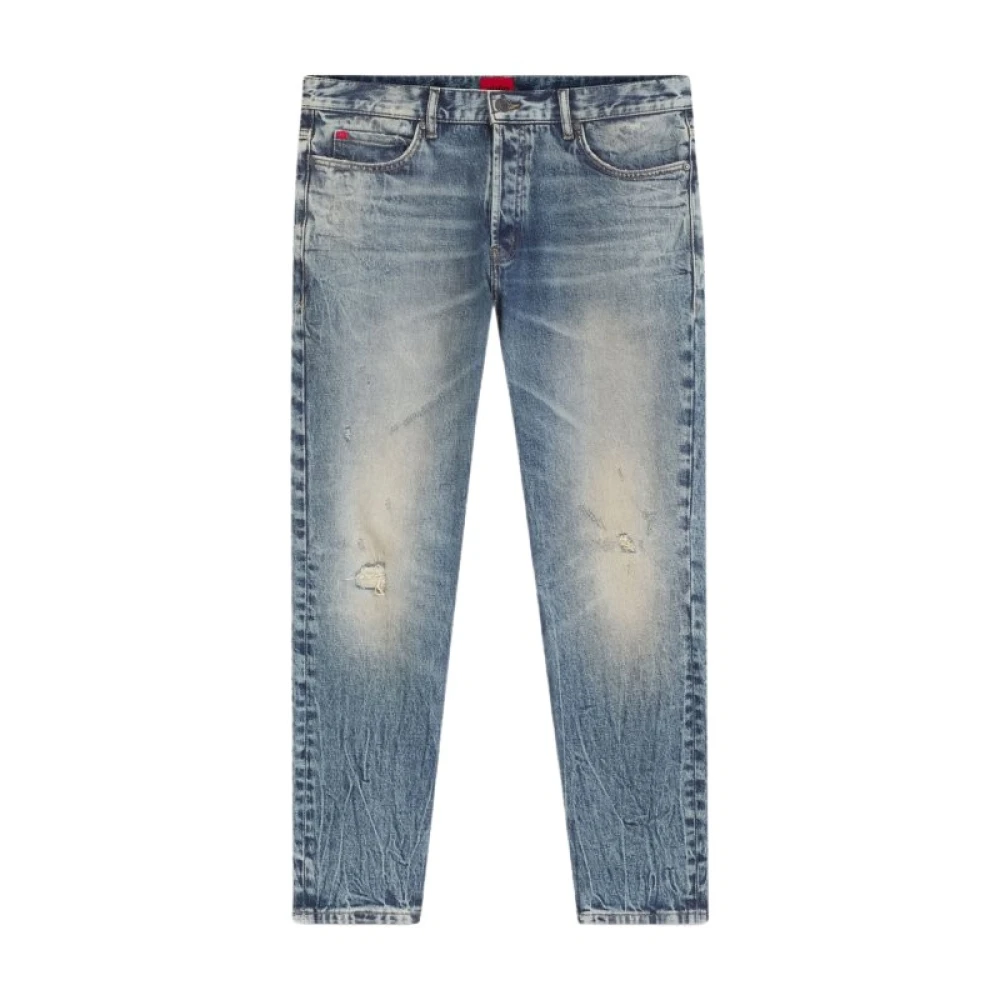Hugo Uomo Blu Jeans Con Fit Affusolato In Denim Elasticizzato - Immagine 2