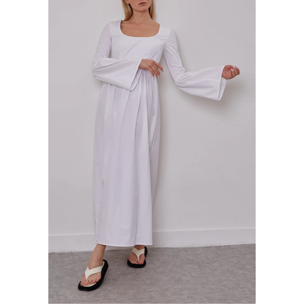 Loulou Studio Bohemian Katoenen Midi Jurk White Dames