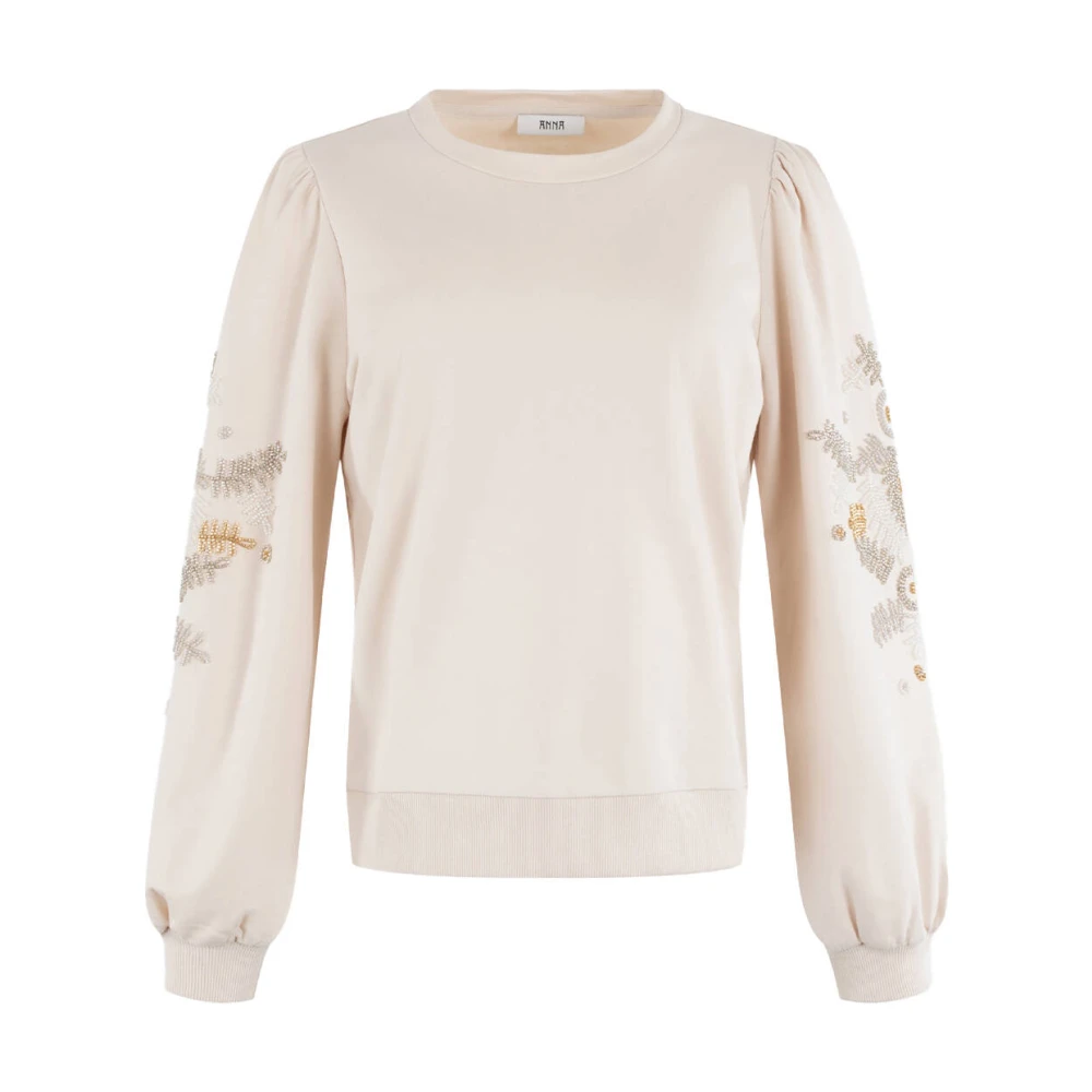 Anna Van Toor Stijlvolle Sweater Beige Dames