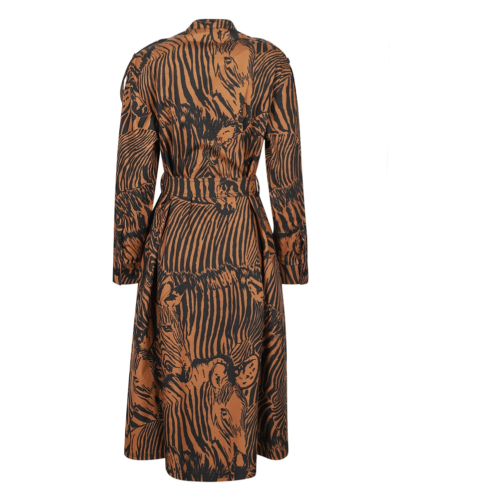 Max Mara Weekend Zebra Print Katoenen Midi Jurk Multicolor Dames