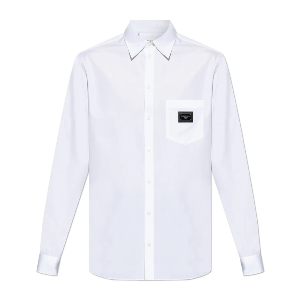 Dolce & Gabbana Men's White Formal Shirts, M, Shirt With Pocket