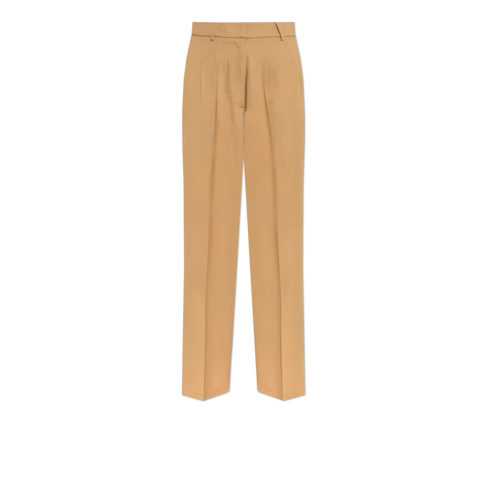 Forte Broek met wollen afwerking Beige Dames