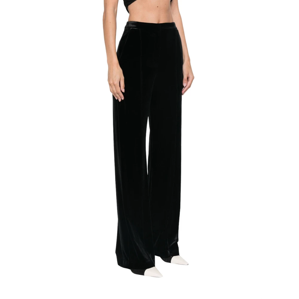 PATRIZIA PEPE Zwarte Velvet Palazzo Broek Black Dames