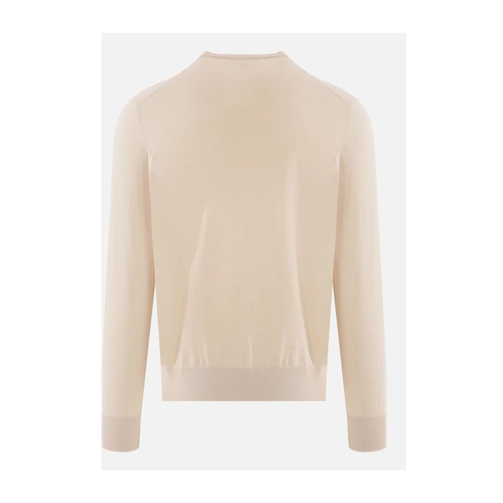 Loro Piana Winter Sand Katoenen Trui White Heren