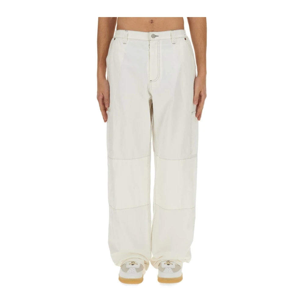 Mm6 Maison Margiela Men's White Relaxed Fit Paneled Pants