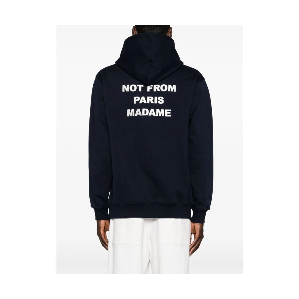 Drole de Monsieur Navy Blue Slogan Print Sweatshirt Blue Heren