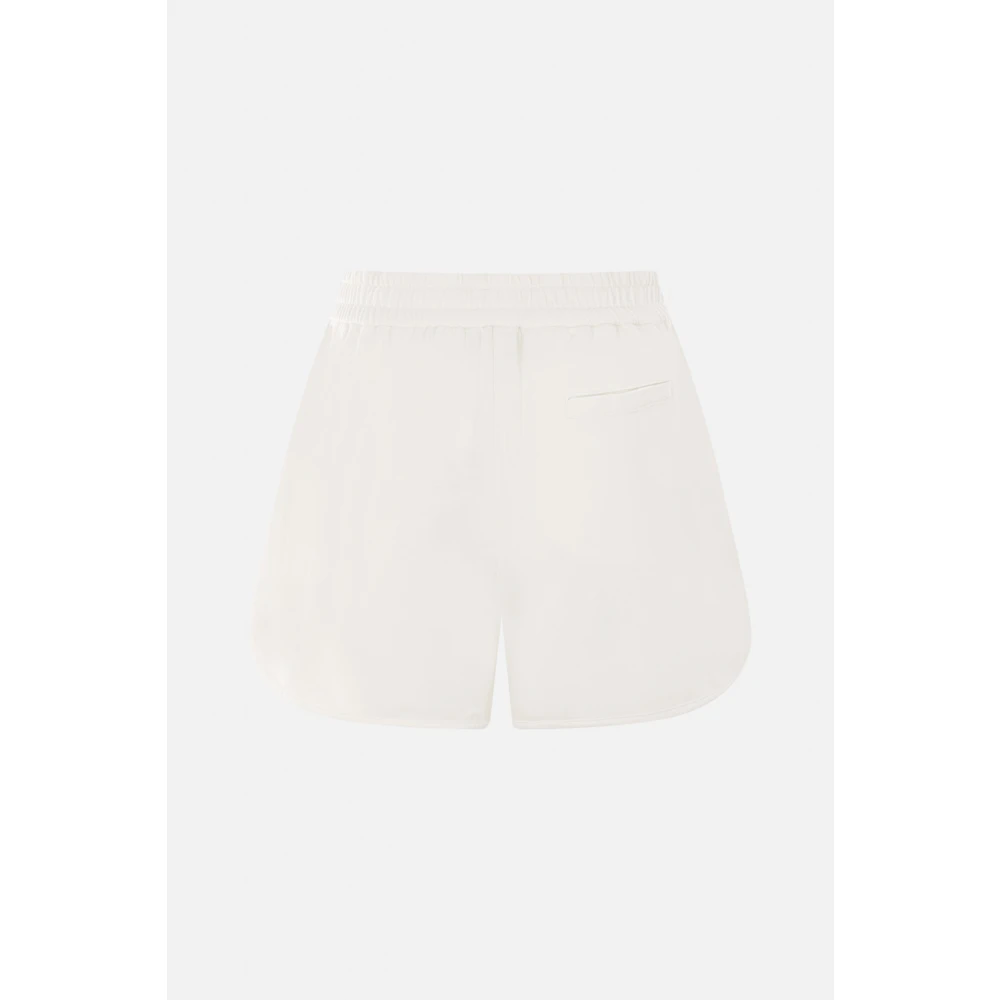 BRUNELLO CUCINELLI Katoenen Ivoor Jersey Elastische Taille Shorts Beige Dames