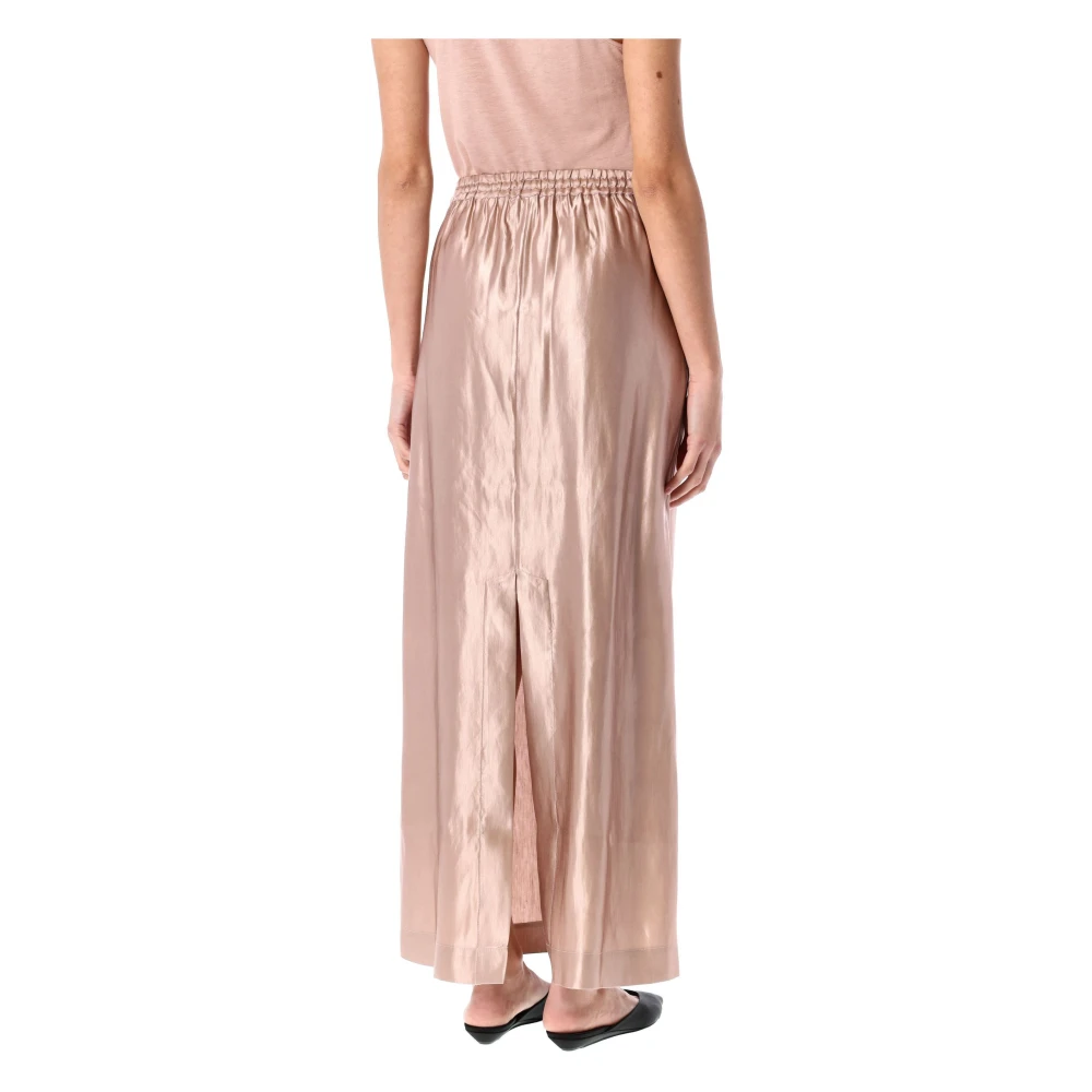 Loulou Studio Petal Pink Zijde Linnen Lange Rok Pink Dames