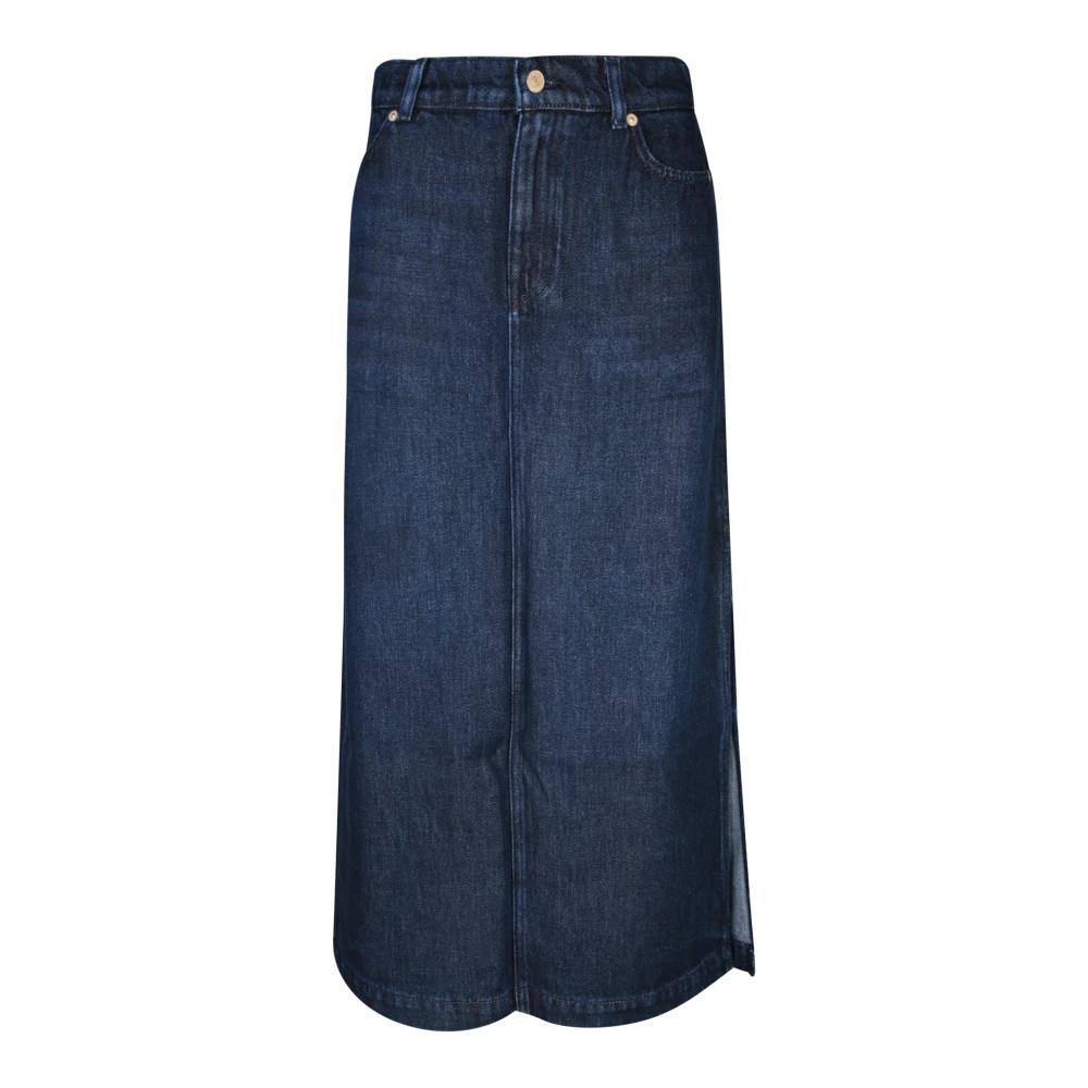 7 For All Mankind Jeansrok met hoge taille Blue Dames