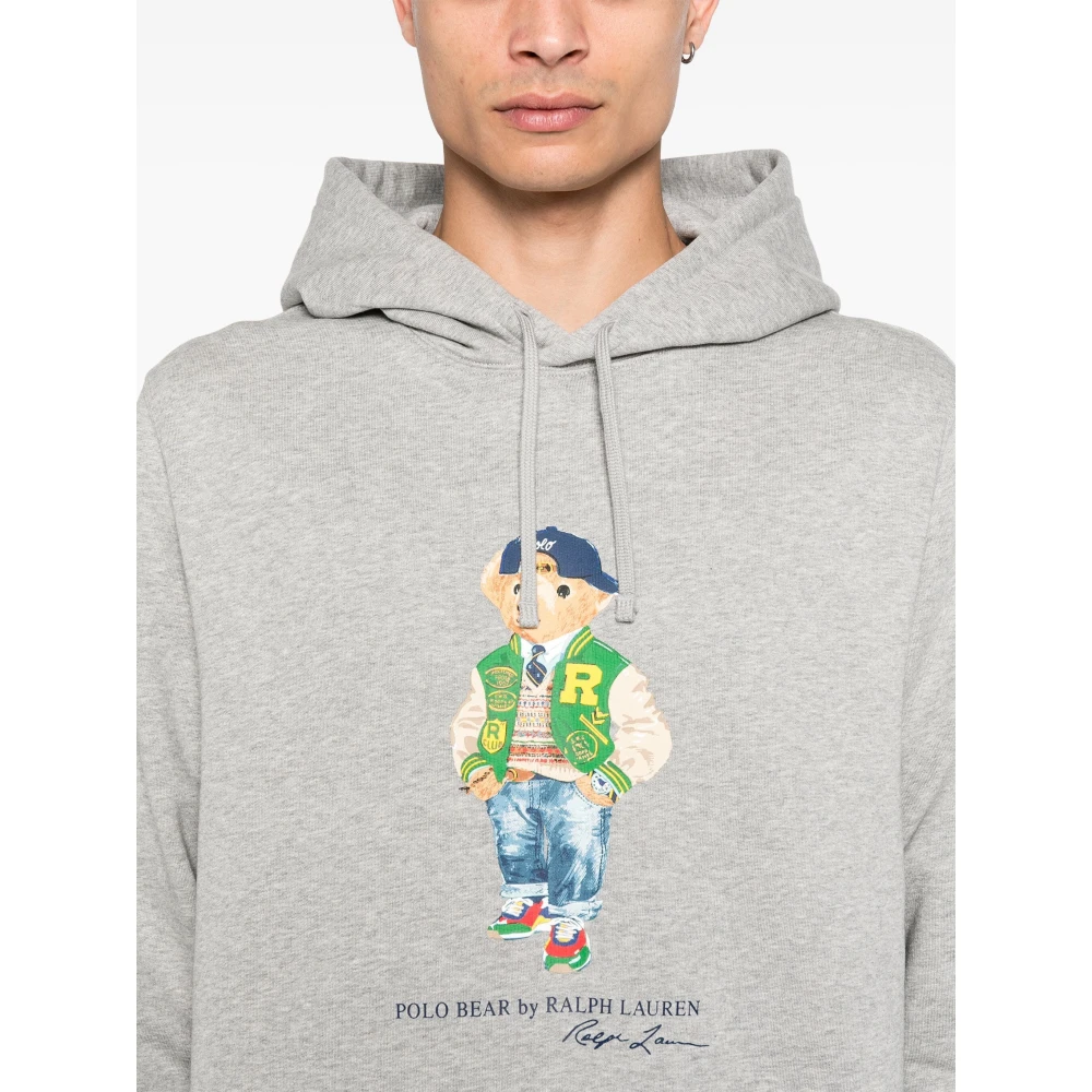 Polo Ralph Lauren Geborduurde 'Polo Bear' hoodie Gray Heren