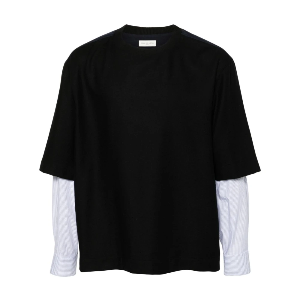 Dries Van Noten Luxe Katoen Kasjmier T-Shirt Black Heren