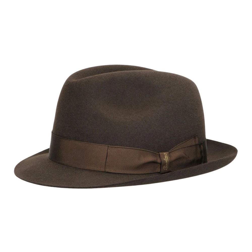 Borsalino Marengo Geborsteld Vilt Hoed Brown Heren