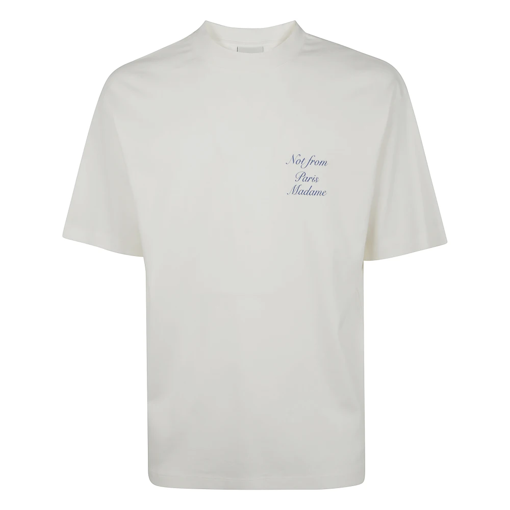 Drole de Monsieur Cursieve Slogan T-shirt White Heren