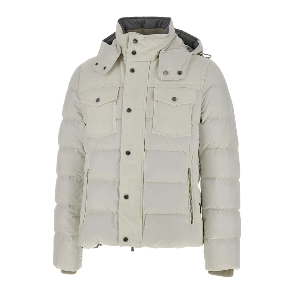 Moorer Witte Teve Jack Denim Mix Stof White Heren