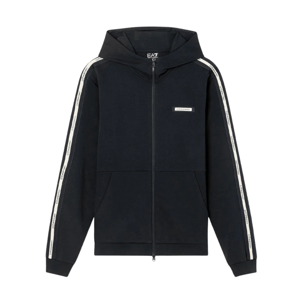 Emporio Armani Ea7 Herren Schwarz Sweatshirts & Hoodies, K, Sgröße: