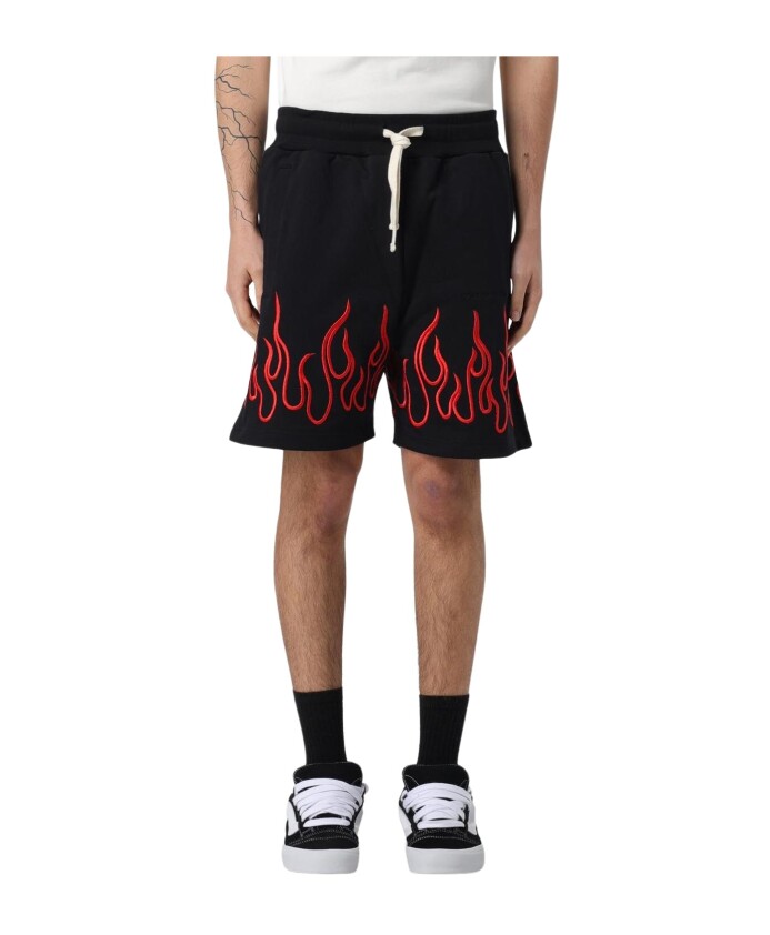 short-de-bain-noir-avec-broderie-flamme