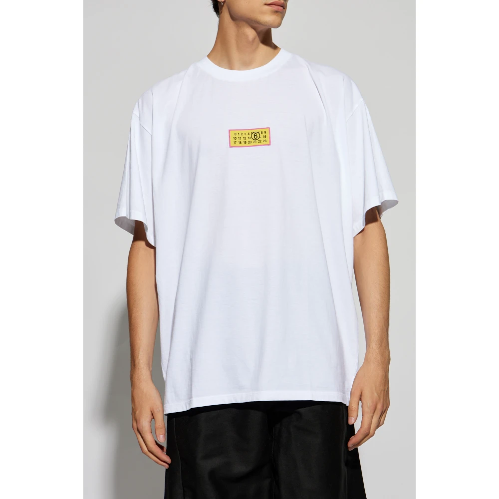 MM6 Maison Margiela Logo T-shirt White Heren