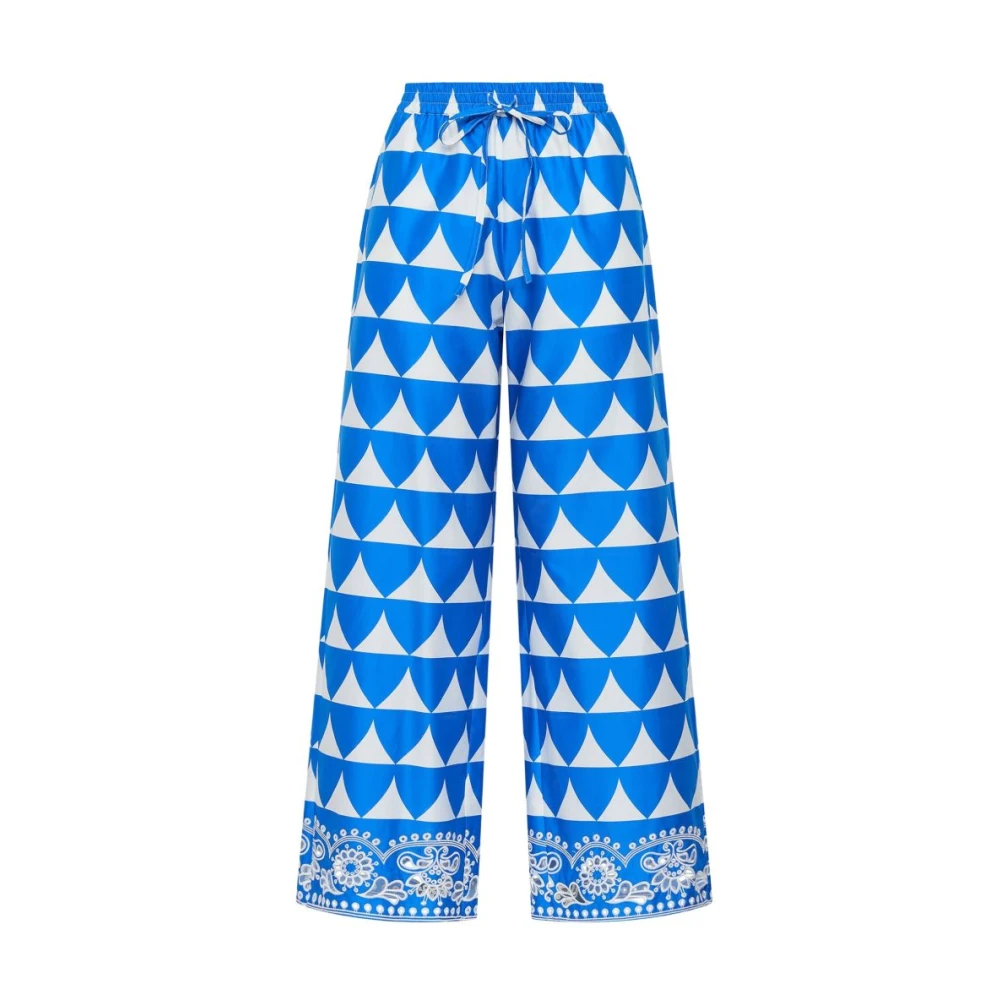 Maliparmi Blue Wide Trousers, Female, M, Trousers