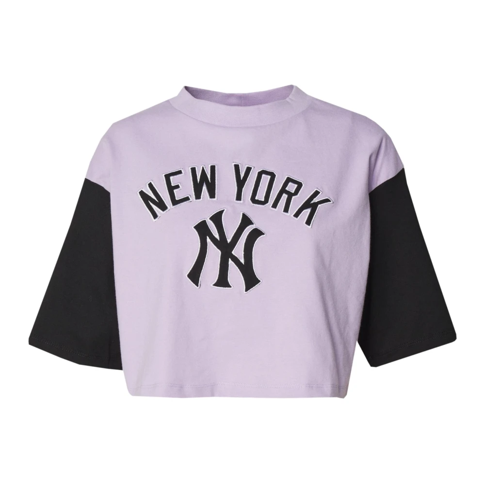 New era Yankees MLB Lifestyle Paarse Crop Tee Purple Dames