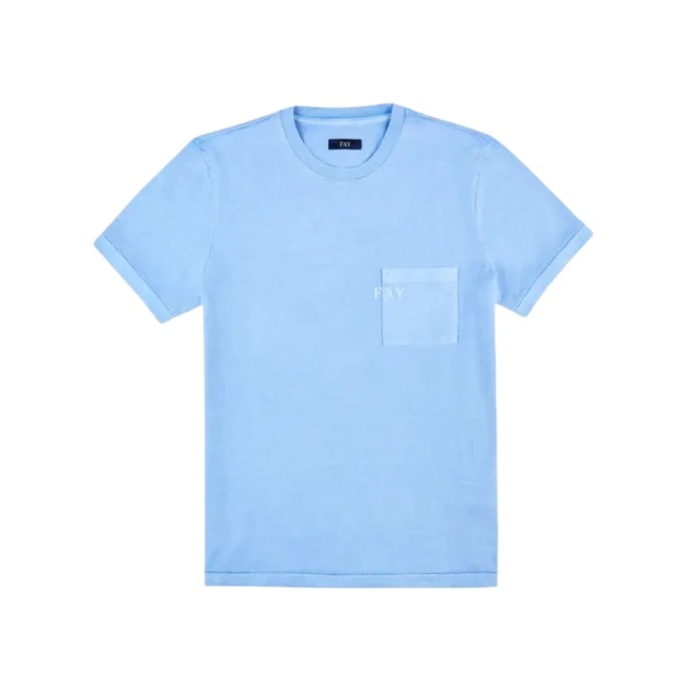 Fay - Tops > T-Shirts - Blue - Fay - Modalova