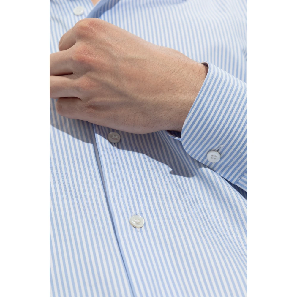 Brioni Katoenen overhemd Blue Heren