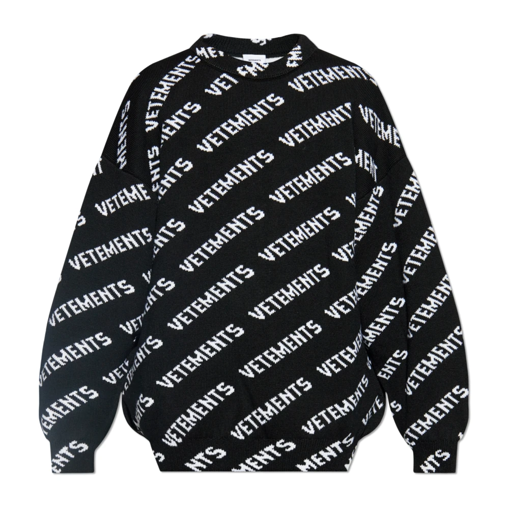 Vetements Trui met monogram Black Heren