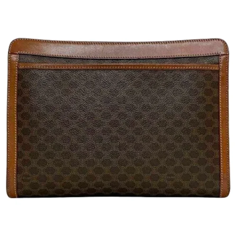 Celine Vintage Pre-owned Canvas clutches Brown Dames