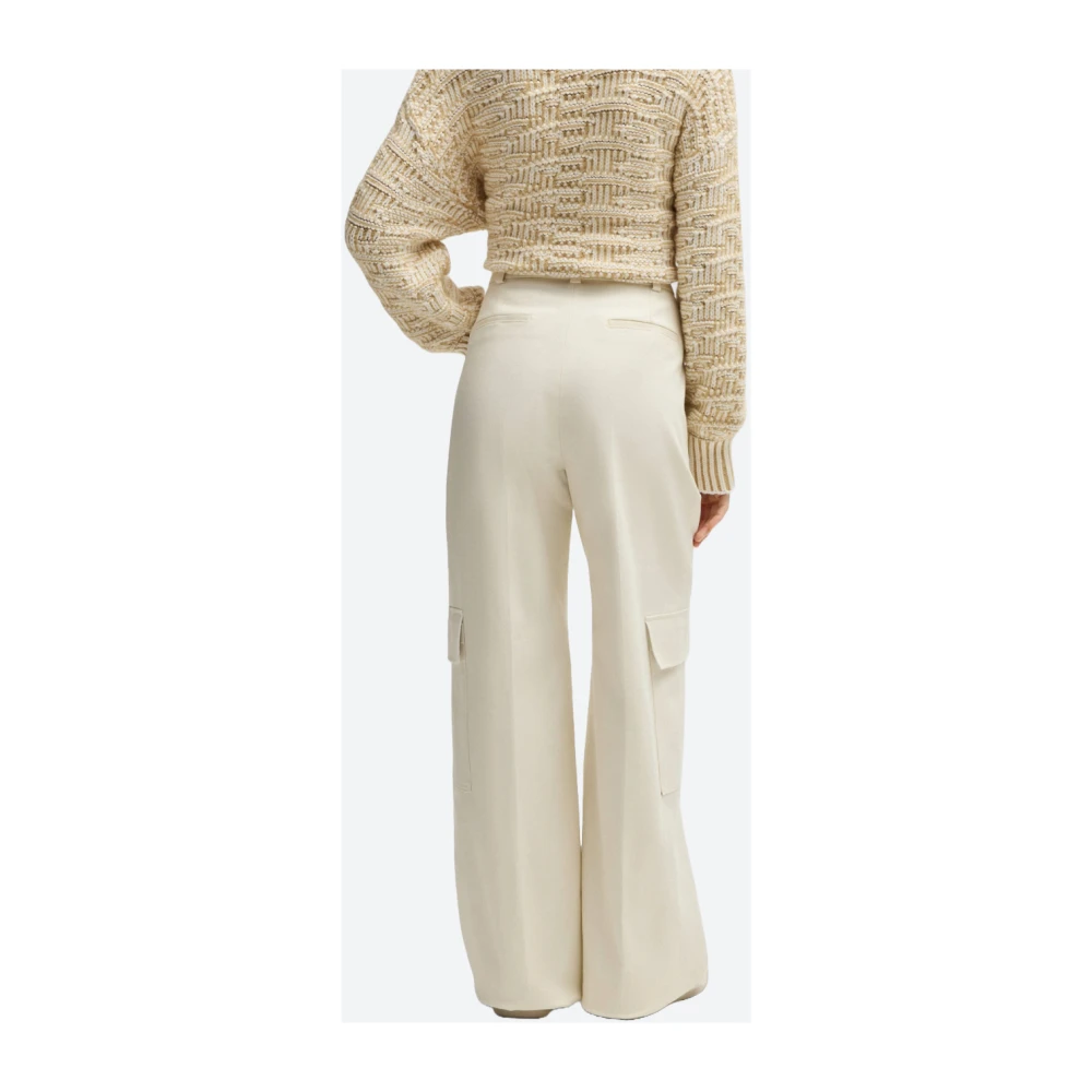 Hugo Boss Cargo Twill Katoenen Broek White Dames