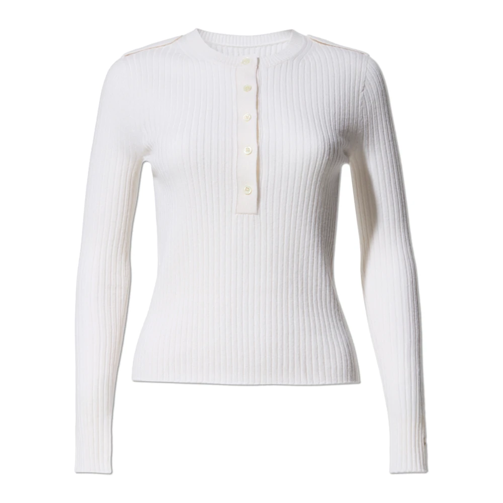 Perfect Moment Vrouw Beige Truien & Vesten Dames, S, Wol, Henley Top