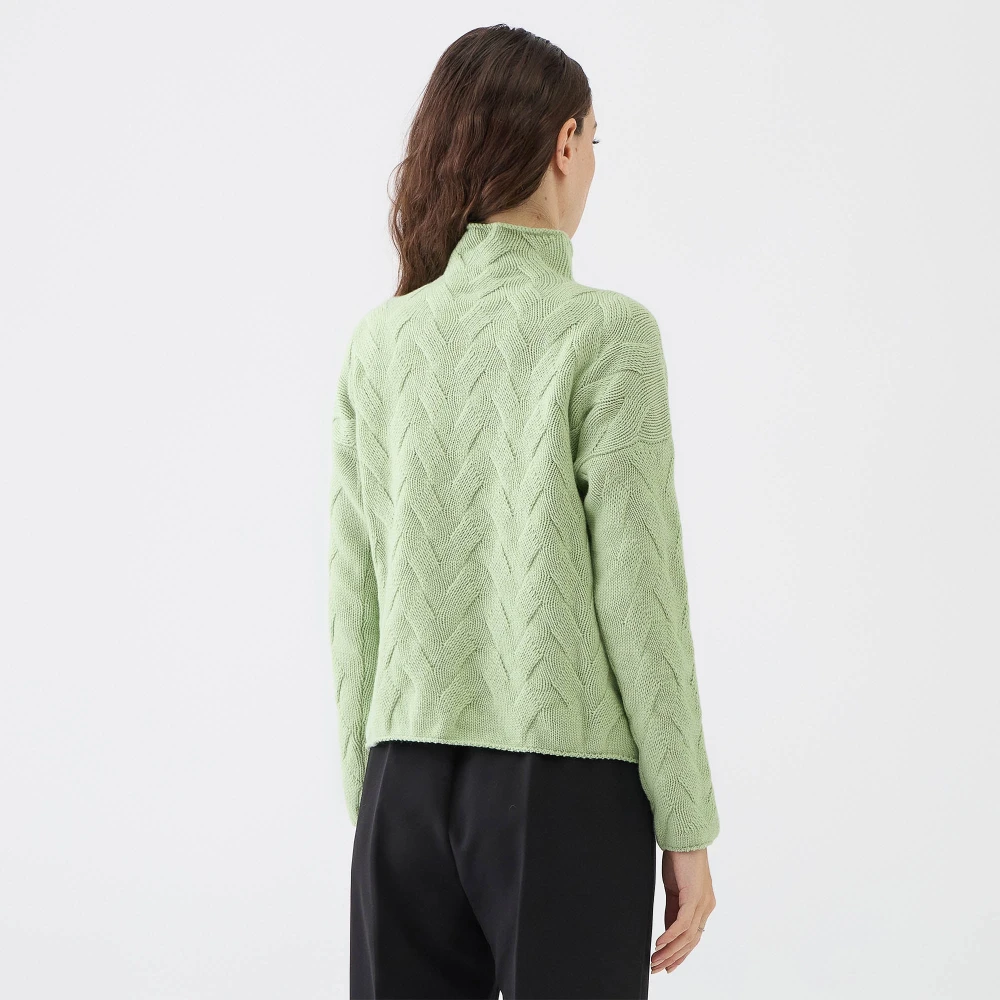 Le Tricot Perugia Kasjmier Zijde Trui Groen Green Dames