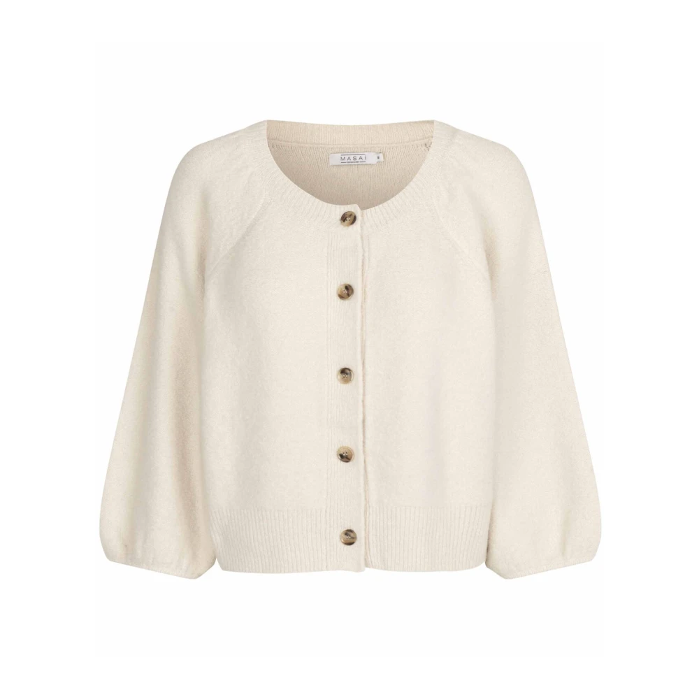 Masai Elegante Vrouwelijke Vest met Pofmouwen Beige Dames