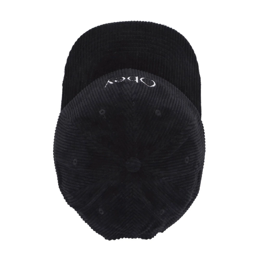 Obey Velvet Curved Visor Strapback Cap Zwart Black Heren