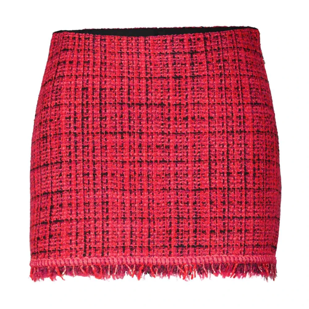 PATRIZIA PEPE Gefranjde Tweed Minirok Red Dames