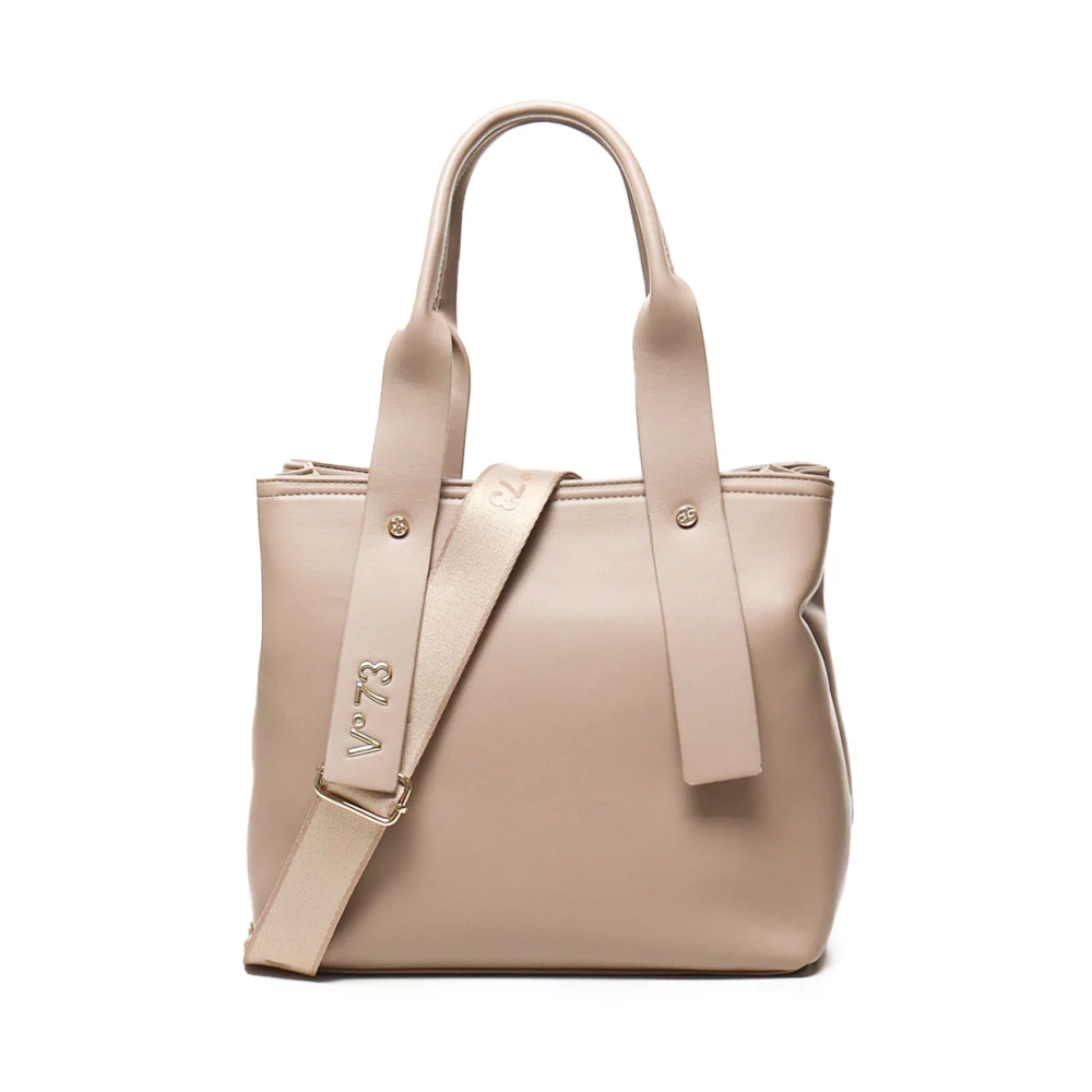 V73 Micrograin Winkelmandje met Lichtgouden Details Beige Dames