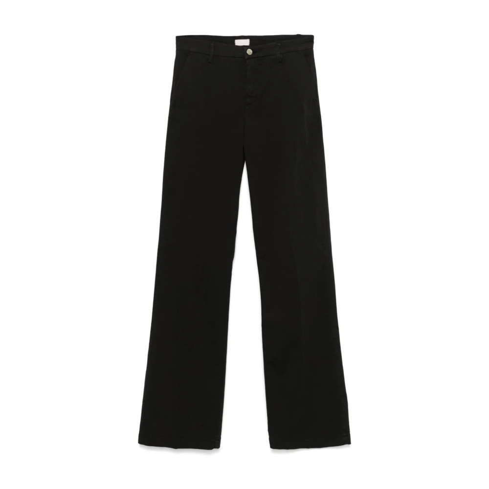 Liu Jo Wijdvallende Bordeaux Katoenen Broek Black Dames