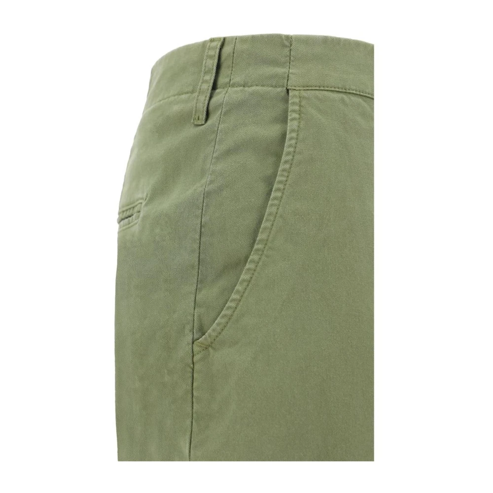 True Royal Katoenen Mid-Rise Sarah Broek met Zakken Green Dames