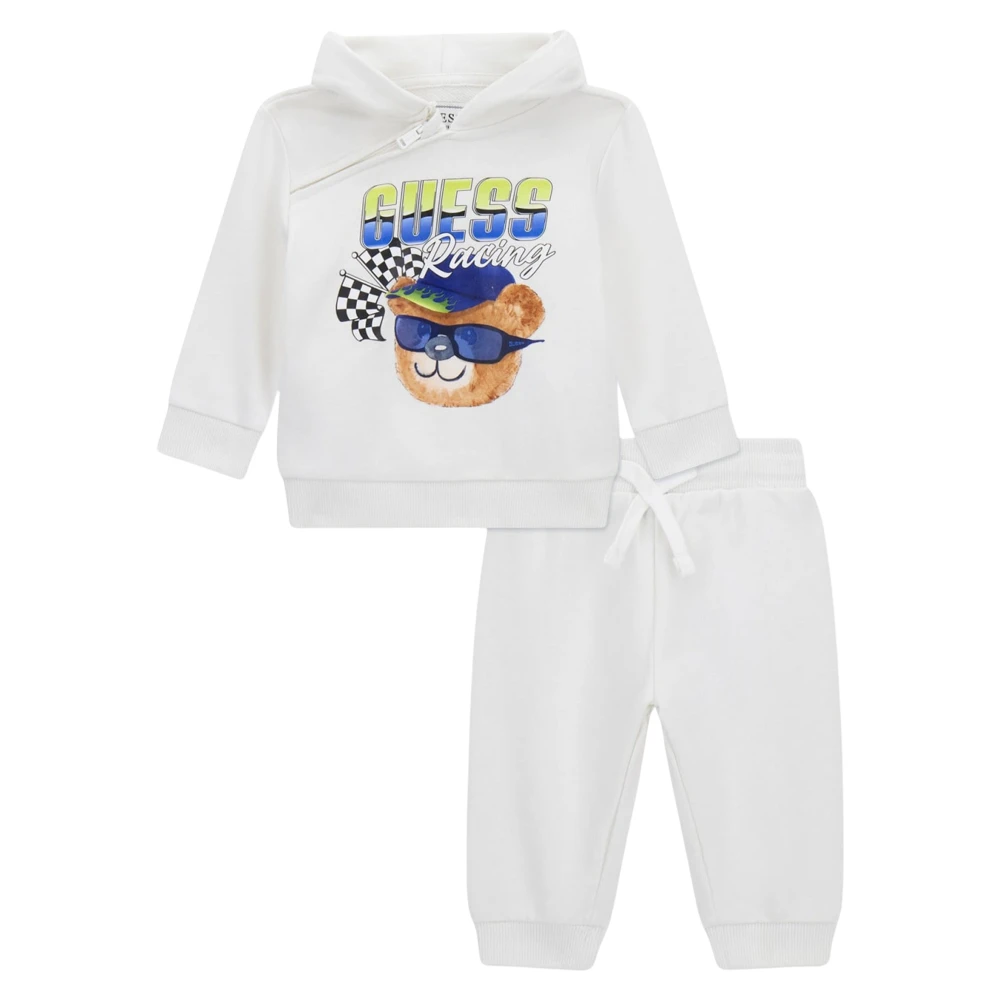 Guess Boys White Kids Sets, 3 M, Racing Bear Tracksuit