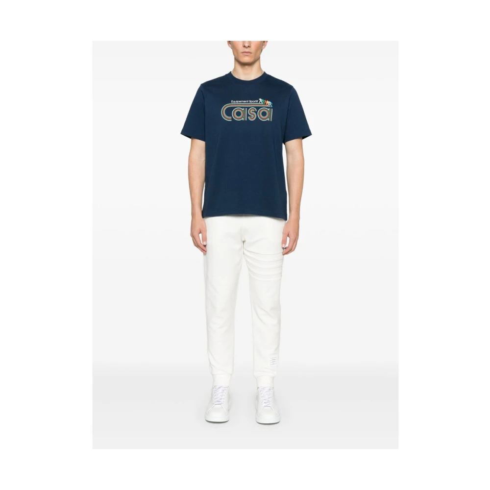 Casablanca Navy Blue Crew Neck T-shirt Blue Heren