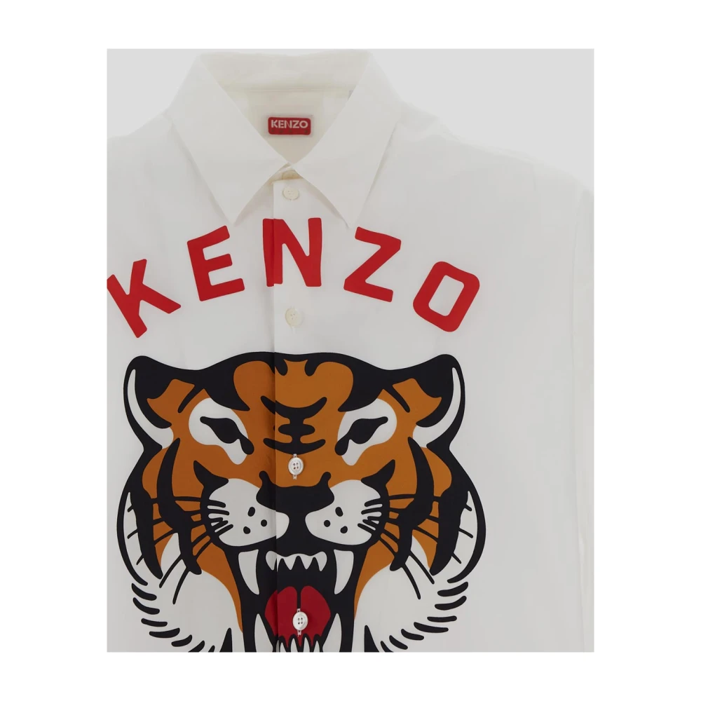 Kenzo Katoenen Shirt Stijl White Heren