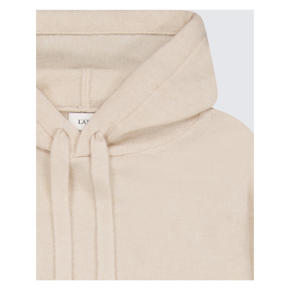 Laneus Comfortabele Hoodie in Cashmere Zijde Beige Heren